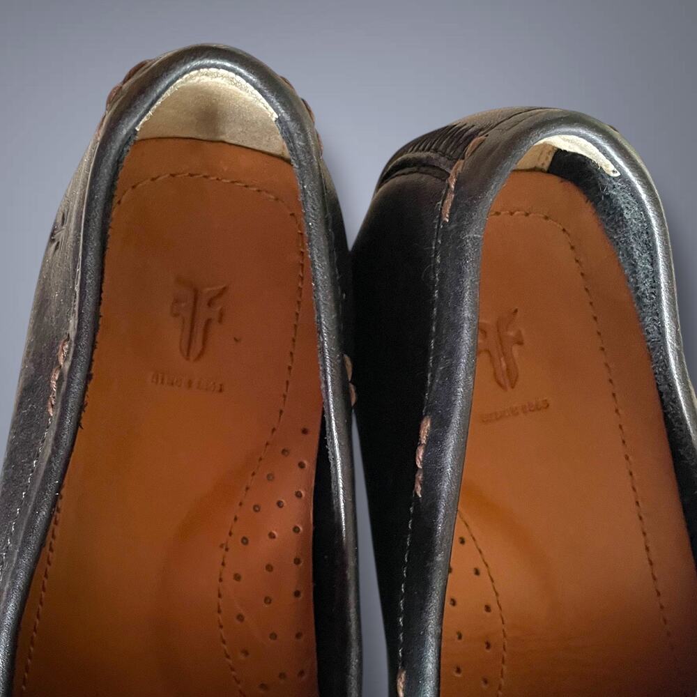 Men's Black Leather Slip-On Loafers - Picture 10 of 13